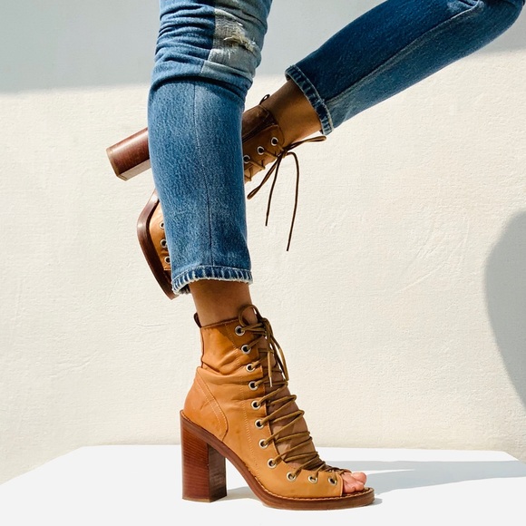 Ann Demuelemeester Tan Lace Up Sandal Boot 39 or 9 - Picture 9 of 15